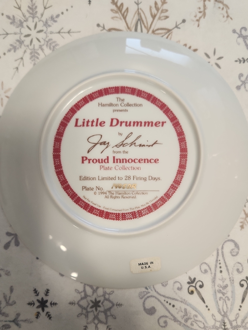 Hamilton Collection "Little Drummer" Decorative Plate - Red Accent